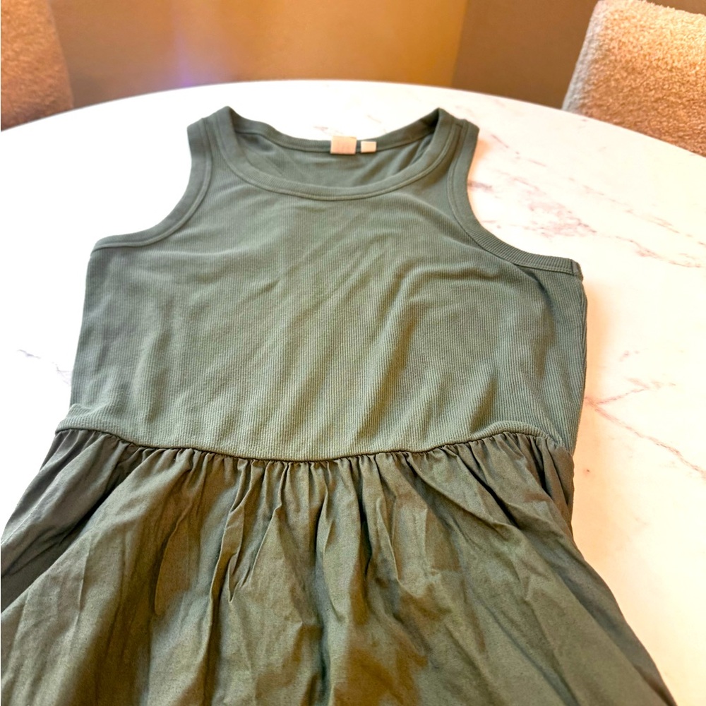 GAP linen/ tank top mixed fabric dress - Picture 2 of 5